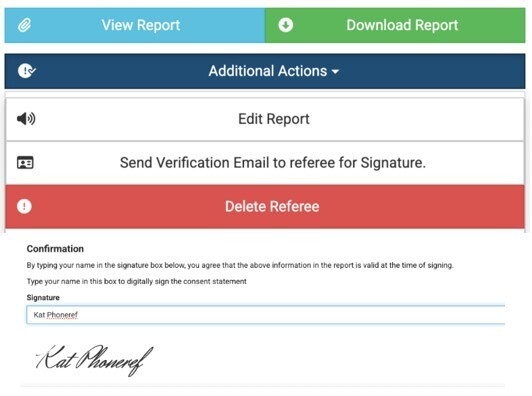 Send verification emails to referees